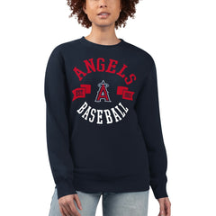Los Angeles Angels G-III 4Her by Carl Banks Women's Team Logo Fleece Pullover Sweatshirt - Navy