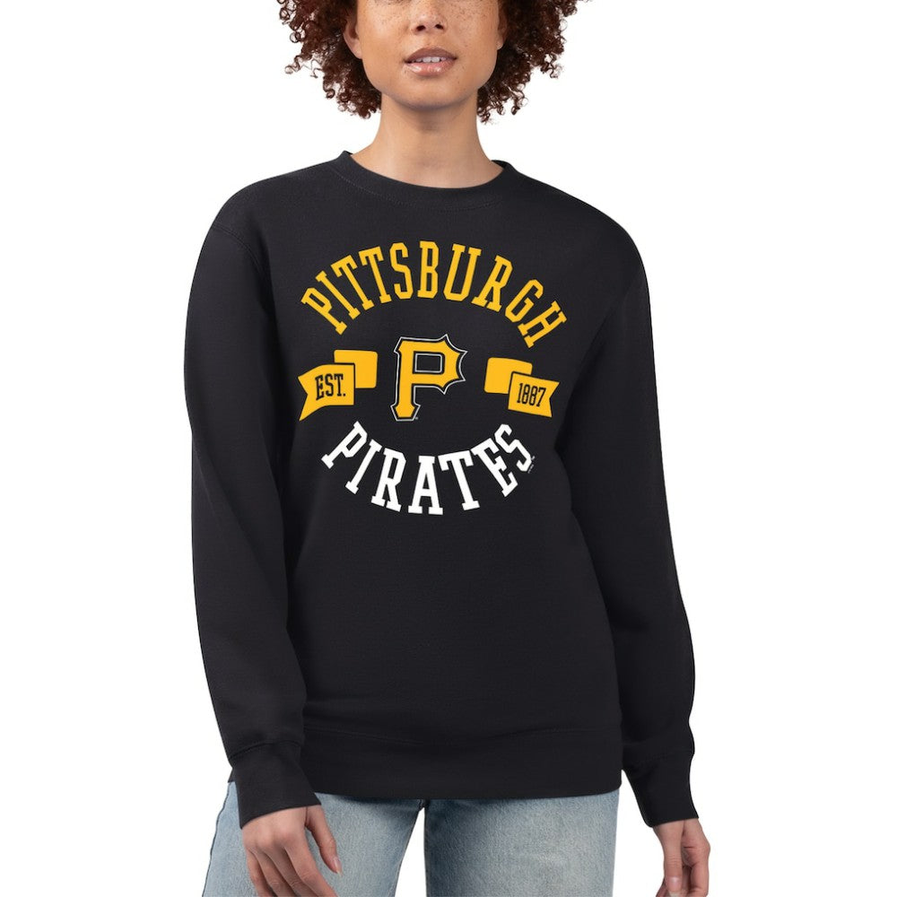 Pittsburgh Pirates G-III 4Her by Carl Banks Women's Team Logo Fleece Pullover Sweatshirt - Black