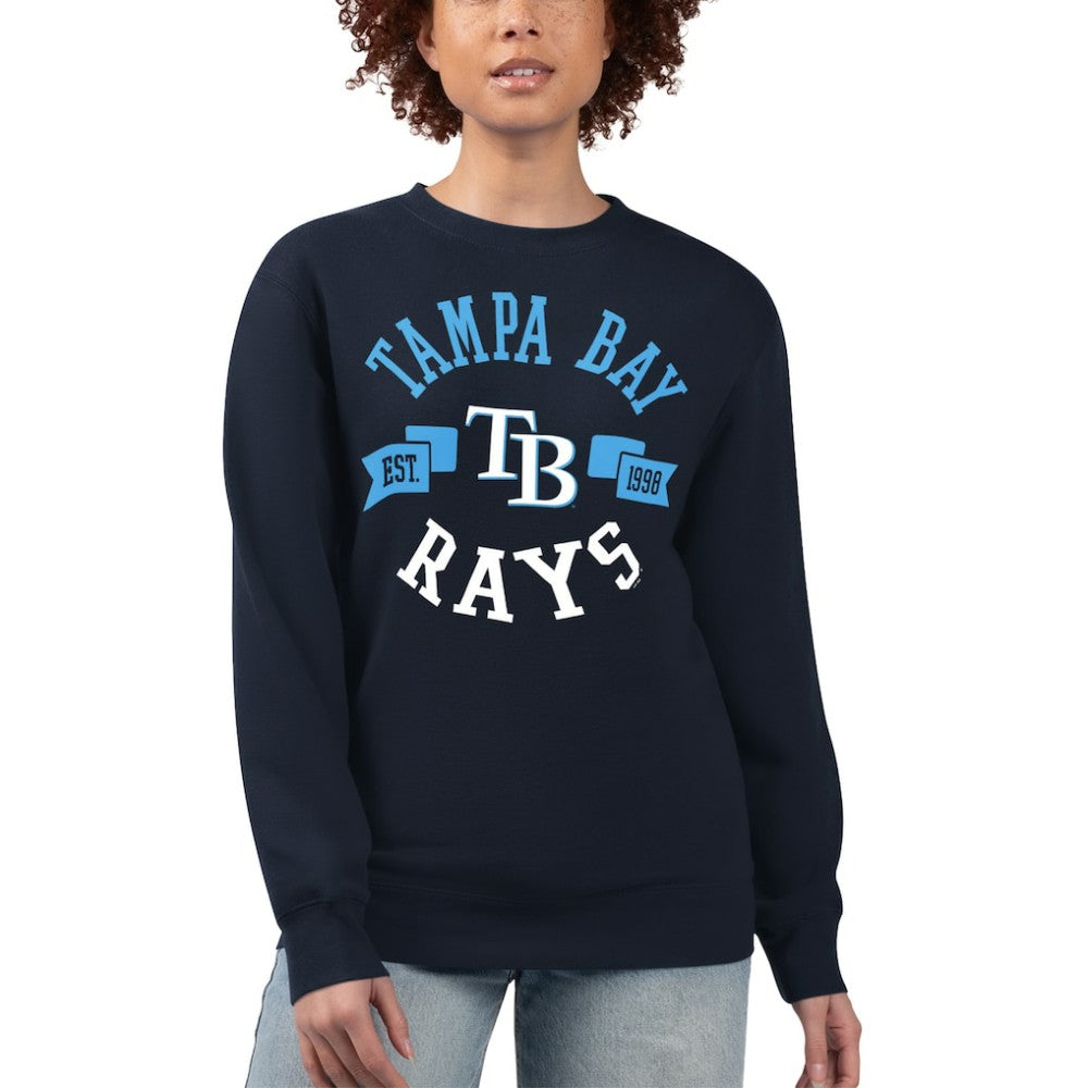 Tampa Bay Rays G-III 4Her by Carl Banks Women's Team Logo Fleece Pullover Sweatshirt - Navy