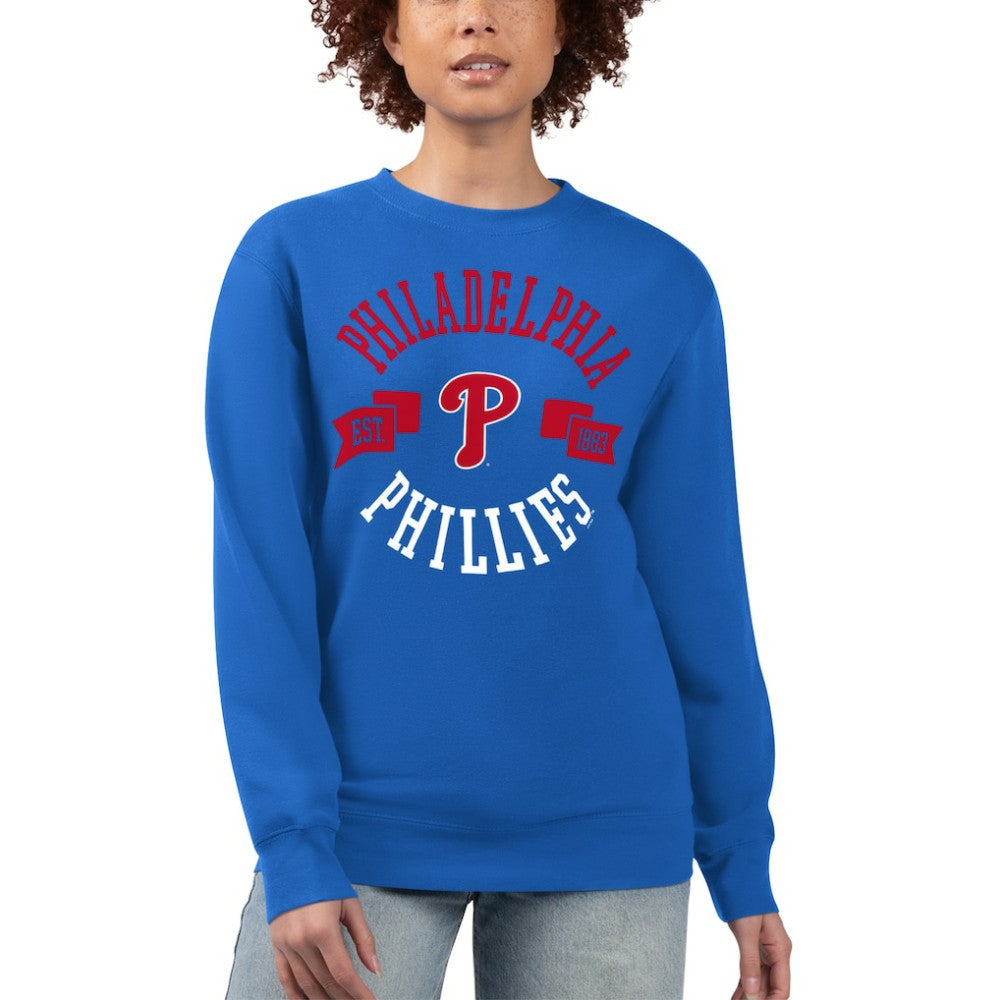 Philadelphia Phillies G-III 4Her by Carl Banks Women's Team Logo Fleece Pullover Sweatshirt - Royal