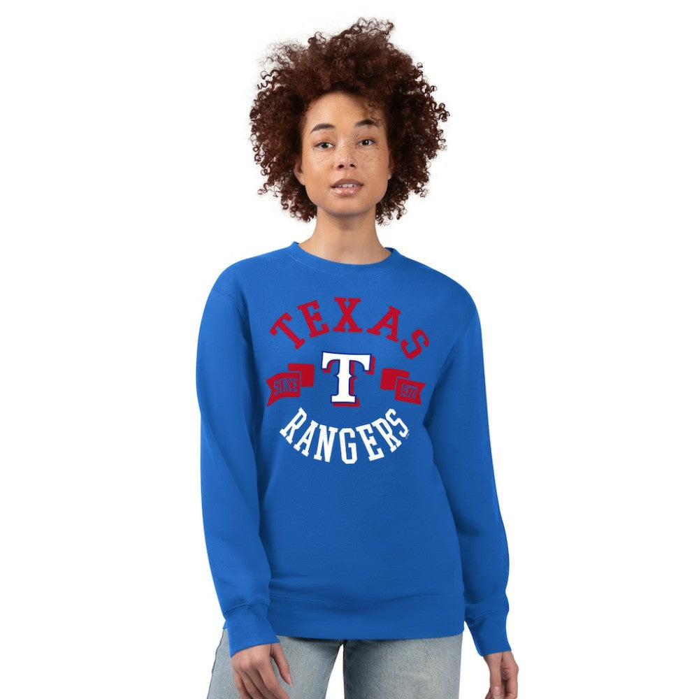 Texas Rangers G-III 4Her by Carl Banks Women's Team Logo Fleece Pullover Sweatshirt - Royal