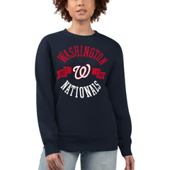 Washington Nationals G-III 4Her by Carl Banks Women's Team Logo Fleece Pullover Sweatshirt - Navy
