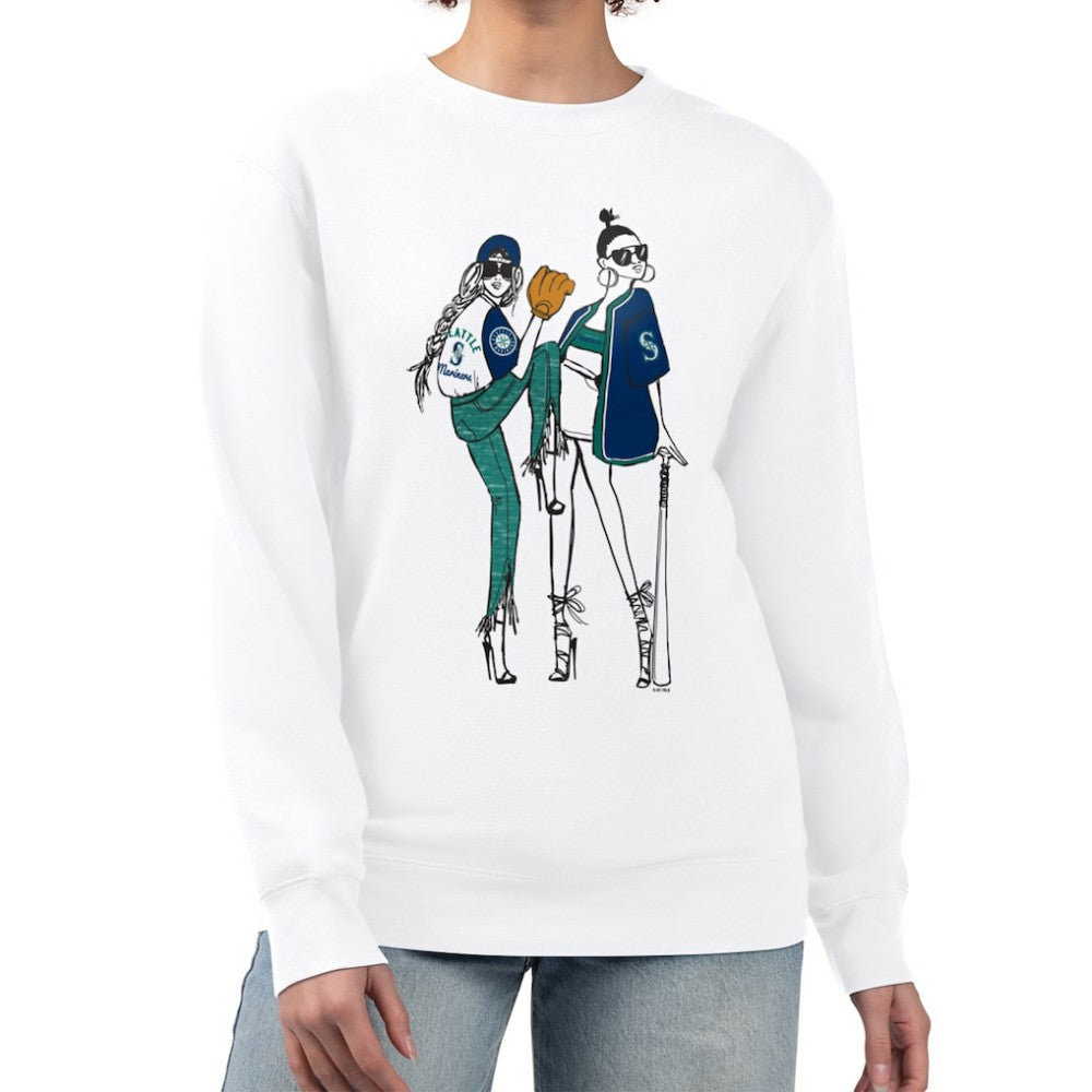 Seattle Mariners G-III 4Her by Carl Banks Women's Baseball Girls Fleece Pullover Sweatshirt - White