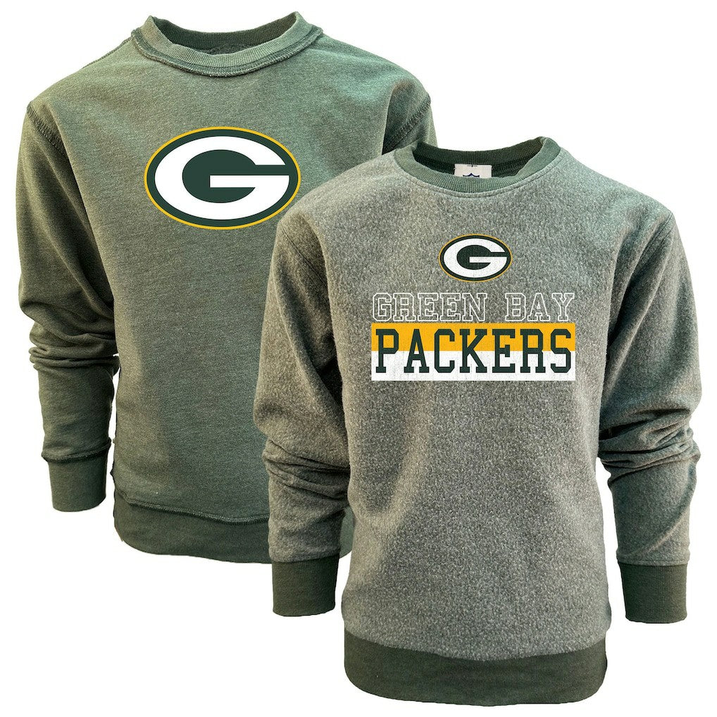 NFL Green Bay Packers Wes & Willy Youth Reversible Fleece Pullover Sweatshirt