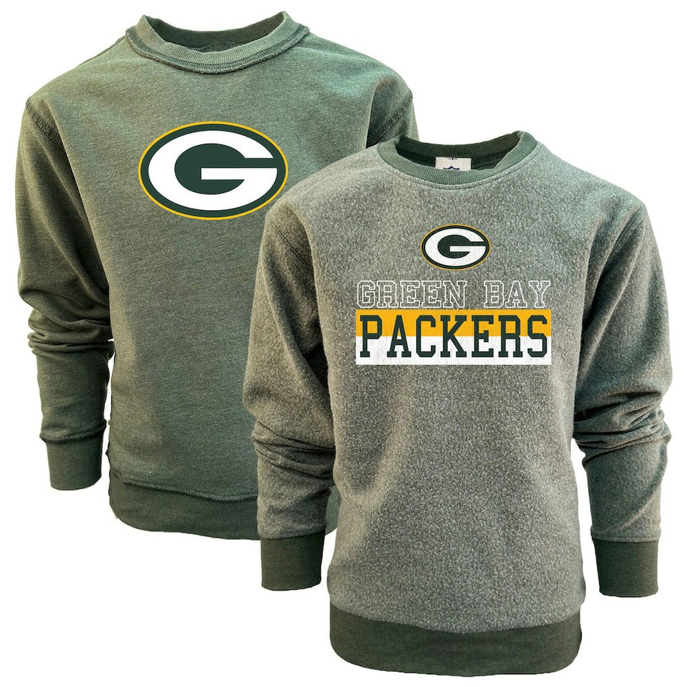 NFL Green Bay Packers Wes & Willy Youth Reversible Fleece Pullover Sweatshirt