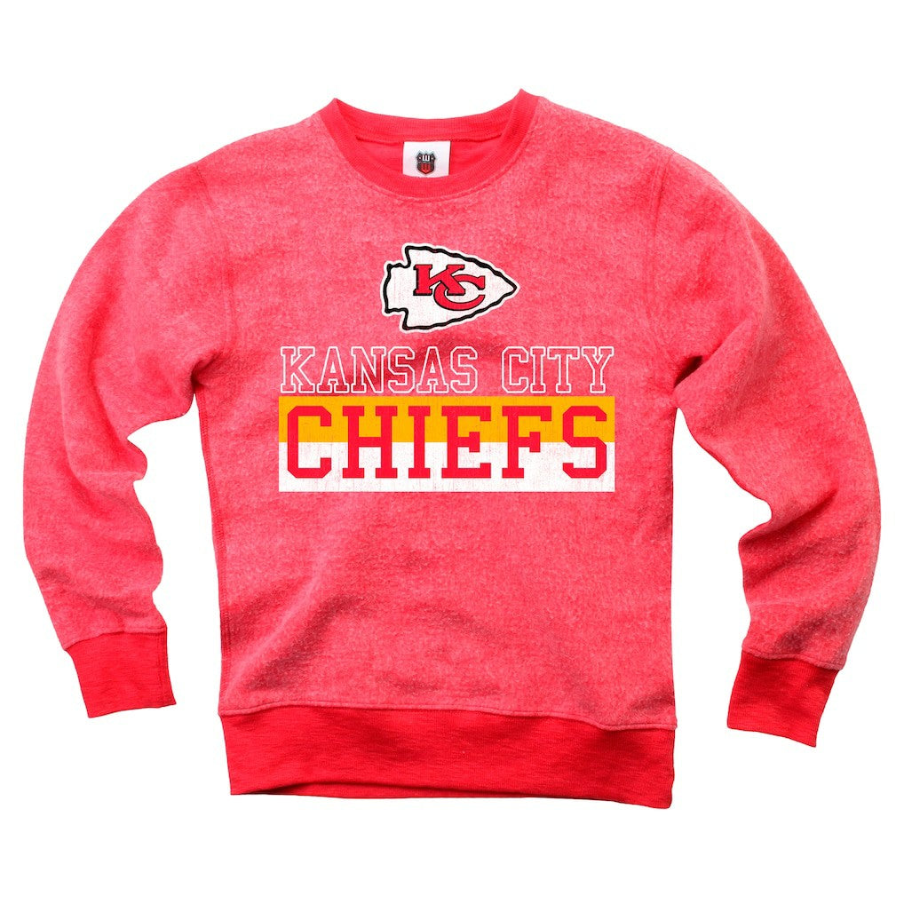 NFL Kansas City Chiefs Wes & Willy Youth Reversible Fleece Pullover Sweatshirt