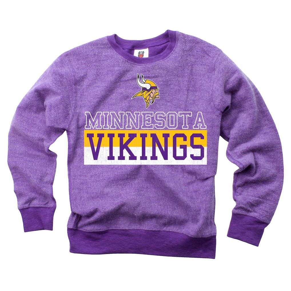 NFL Minnesota Vikings Wes & Willy Youth Reversible Fleece Pullover Sweatshirt