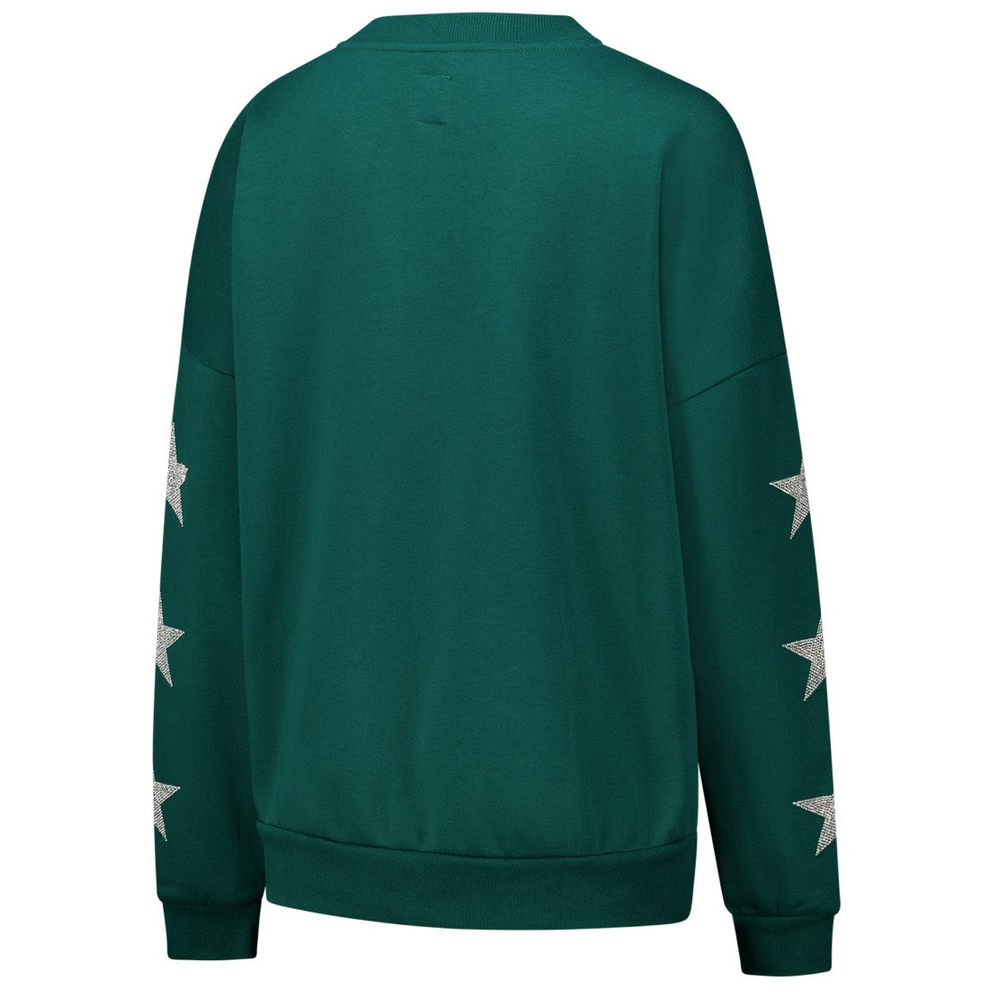NFL Green Bay Packers Gameday Couture Women's Rhinestone Star Sleeve Settle the Score Oversized Pullover Sweatshirt