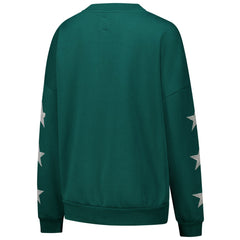 NFL Green Bay Packers Gameday Couture Women's Rhinestone Star Sleeve Settle the Score Oversized Pullover Sweatshirt