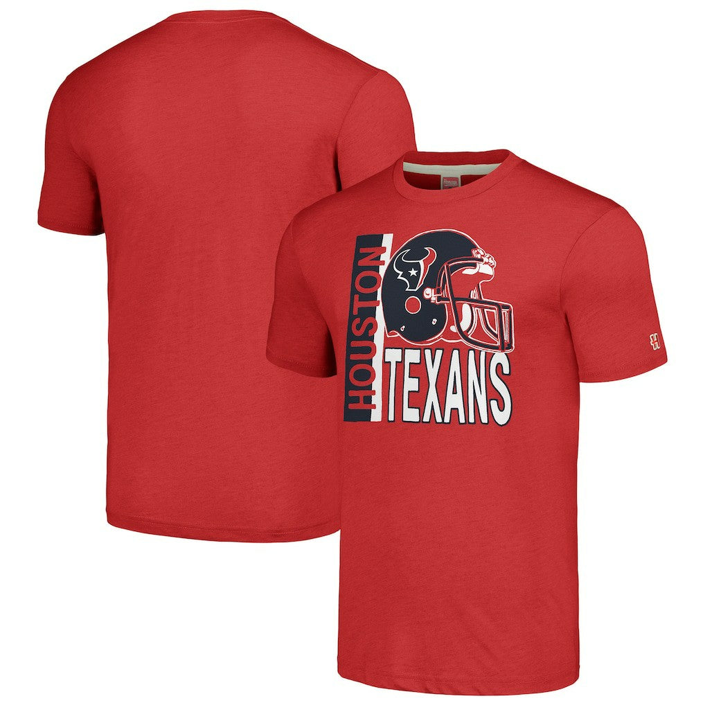 NFL Houston Texans Homage Unisex Helmet Stripe Tri-Blend T-Shirt