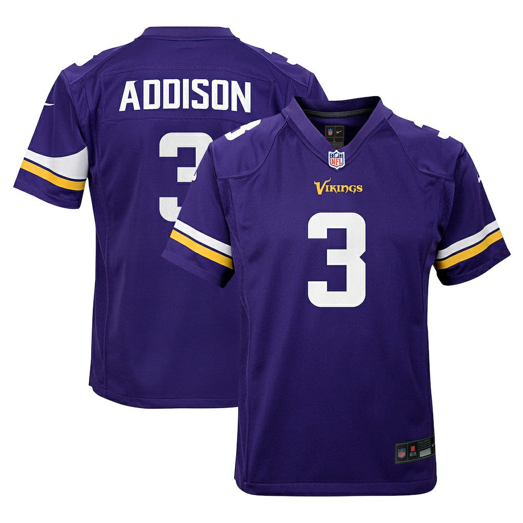 NFL Minnesota Vikings Jordan Addison  Youth Game Jersey