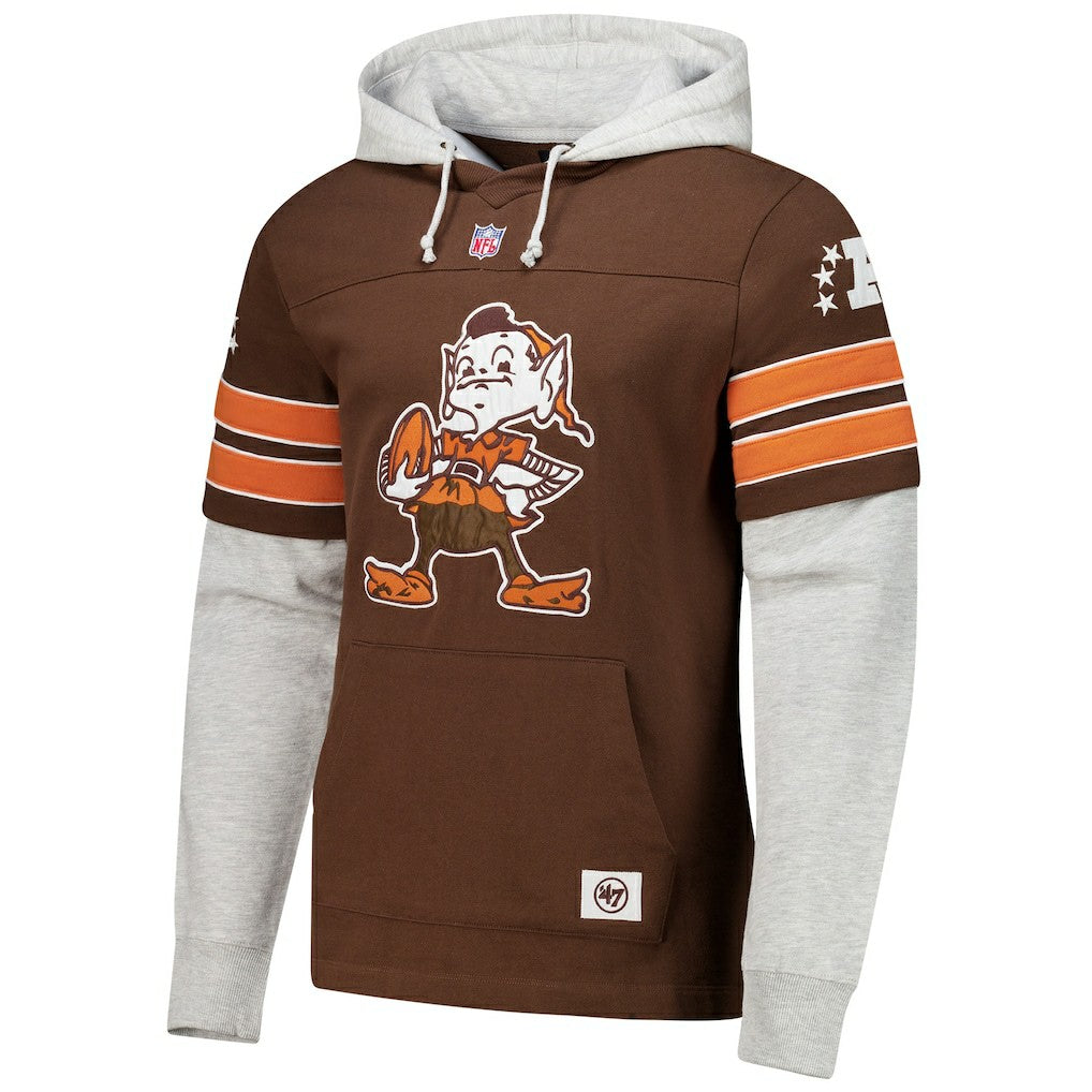 NFL Cleveland Browns '47 Throwback Double Header Blitz Cornerback Hoodie