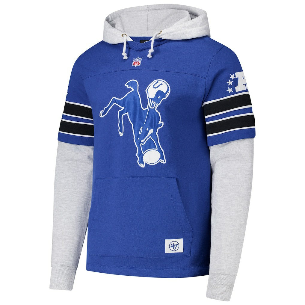 NFL Indianapolis Colts '47 Throwback Double Header Blitz Cornerback Hoodie