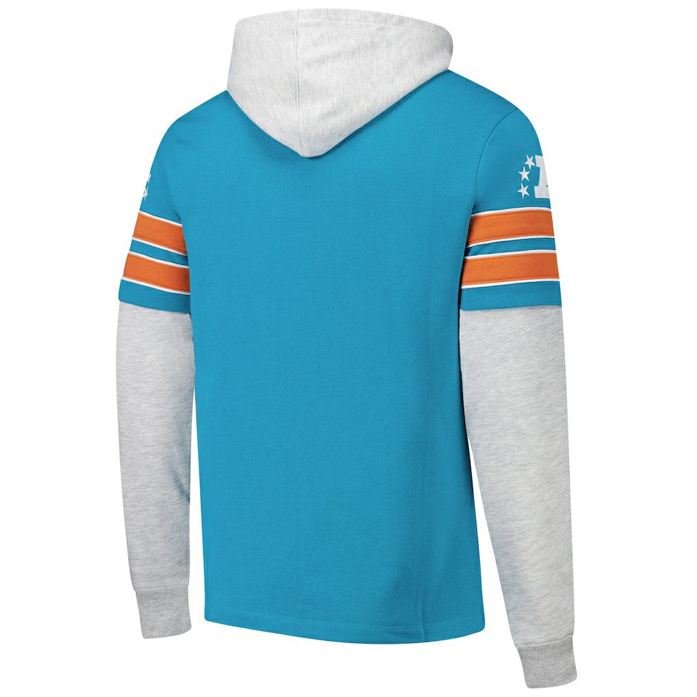 NFL Miami Dolphins '47 Throwback Double Header Blitz Cornerback Hoodie