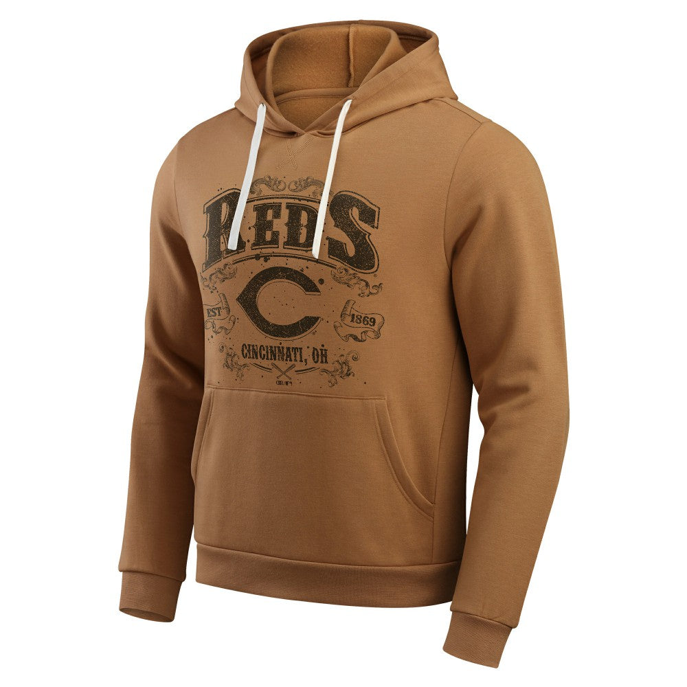 Cincinnati Reds Darius Rucker Collection Camp Fleece Pullover Hoodie  - Tan