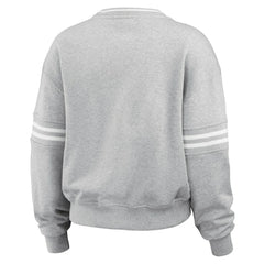 Atlanta Braves WEAR by Erin Andrews Women's Domestic Crest Pullover Sweatshirt - Heather Gray