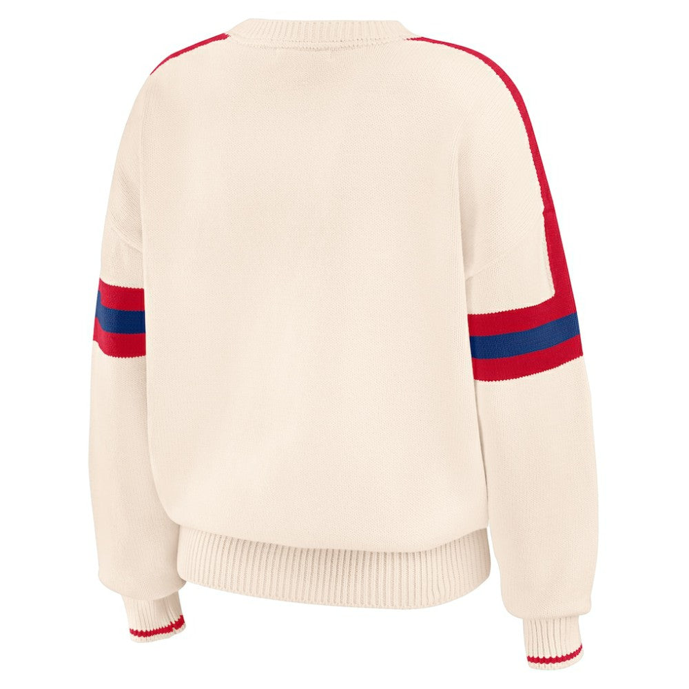 Philadelphia Phillies WEAR by Erin Andrews Women's Stripe Pullover Sweater - Cream