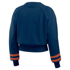 Houston Astros WEAR by Erin Andrews Women's Vintage Washed Cropped Pullover Sweatshirt - Navy