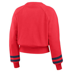 St. Louis Cardinals WEAR by Erin Andrews Women's Vintage Washed Cropped Pullover Sweatshirt - Red