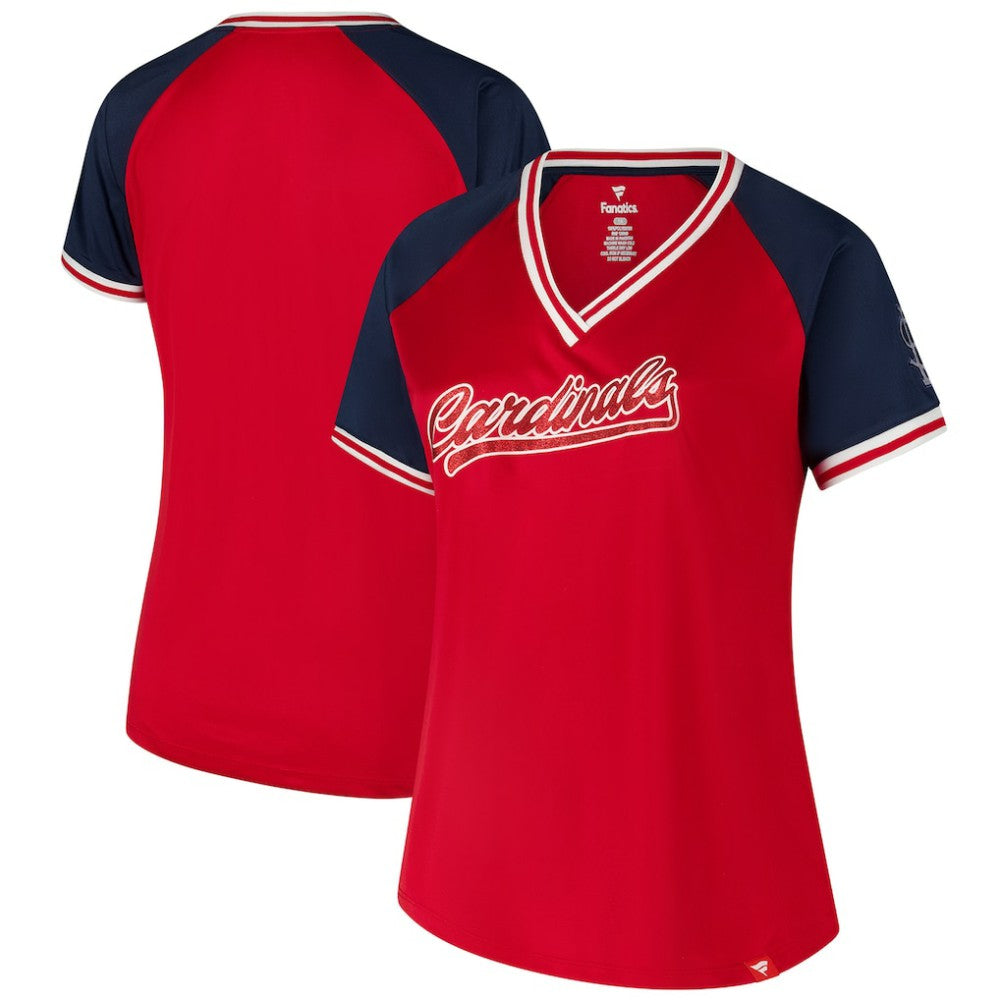 St. Louis Cardinals Profile Women's Plus Size Crossover V-Neck T-Shirt - Red
