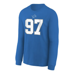 NFL Detroit Lions Aidan Hutchinson  Youth Player Name & Number Long Sleeve T-Shirt