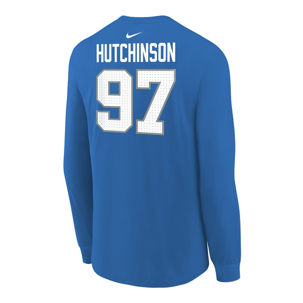 NFL Detroit Lions Aidan Hutchinson  Youth Player Name & Number Long Sleeve T-Shirt