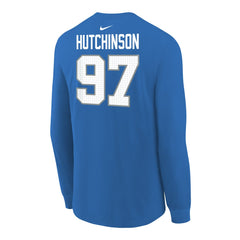 NFL Detroit Lions Aidan Hutchinson  Youth Player Name & Number Long Sleeve T-Shirt