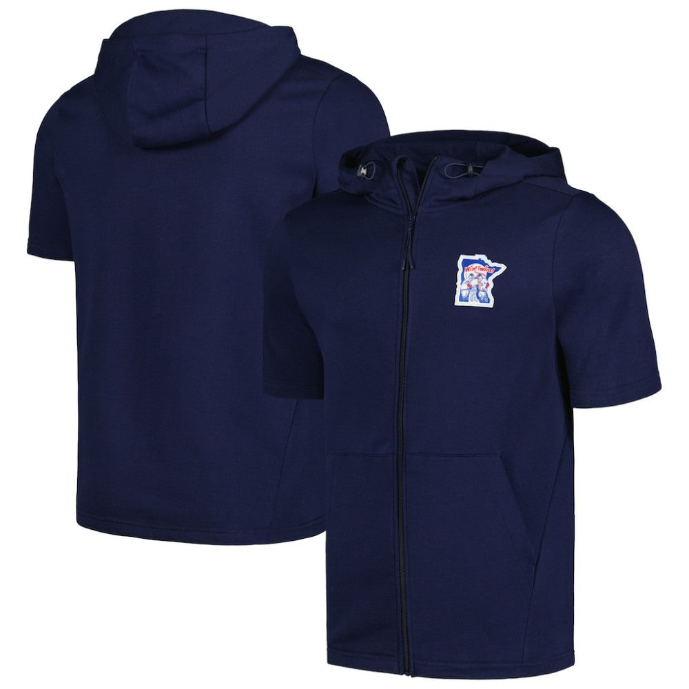 Minnesota Twins Levelwear Recruit Short Sleeve Full-Zip Hoodie - Navy