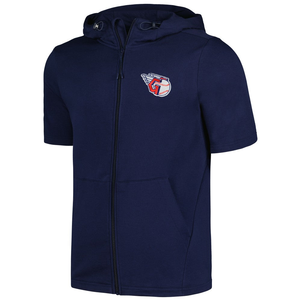 Cleveland Guardians Levelwear Recruit Short Sleeve Full-Zip Hoodie - Navy