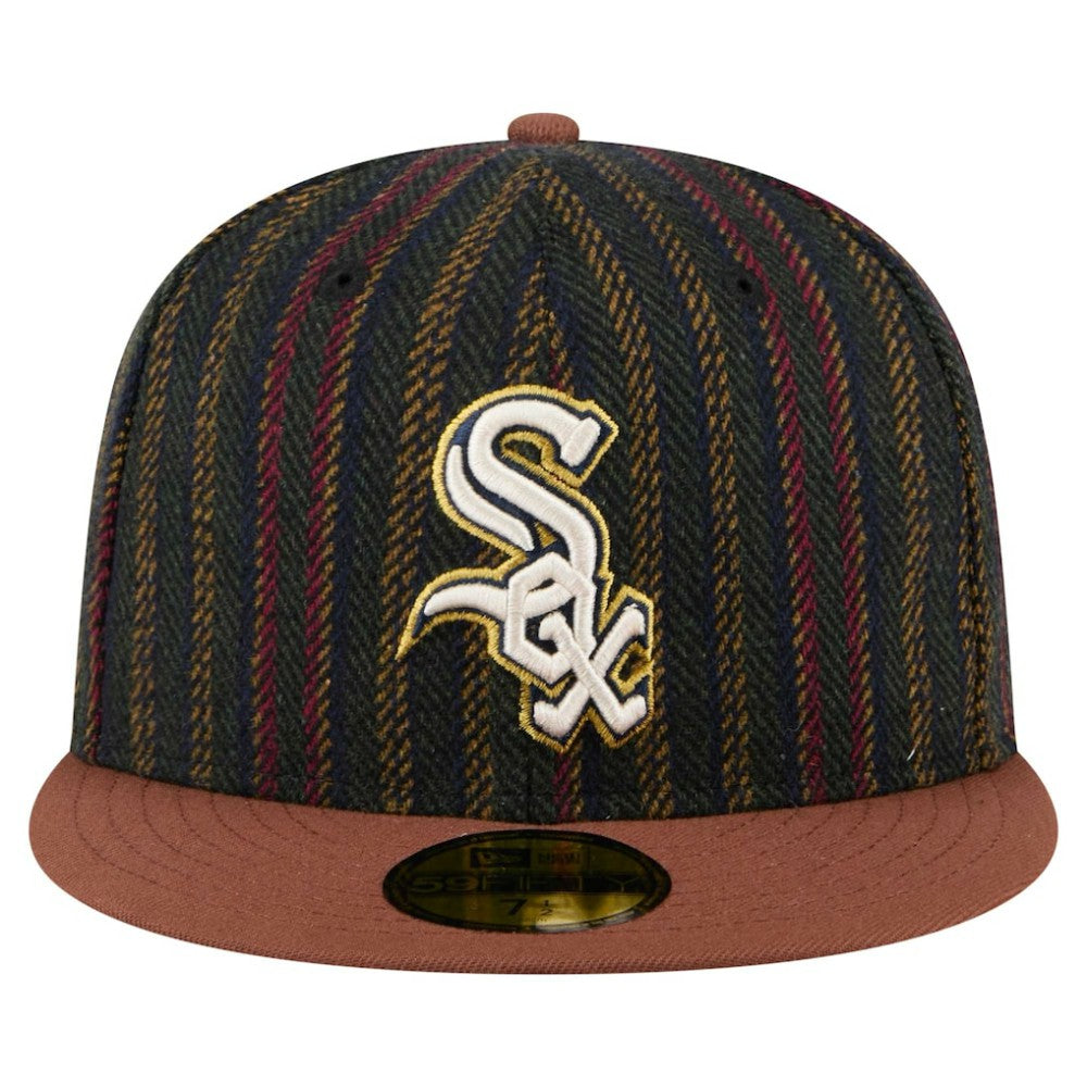 Chicago White Sox Vintage Herringbone 59FIFTY Fitted Hat - Brown | New Era