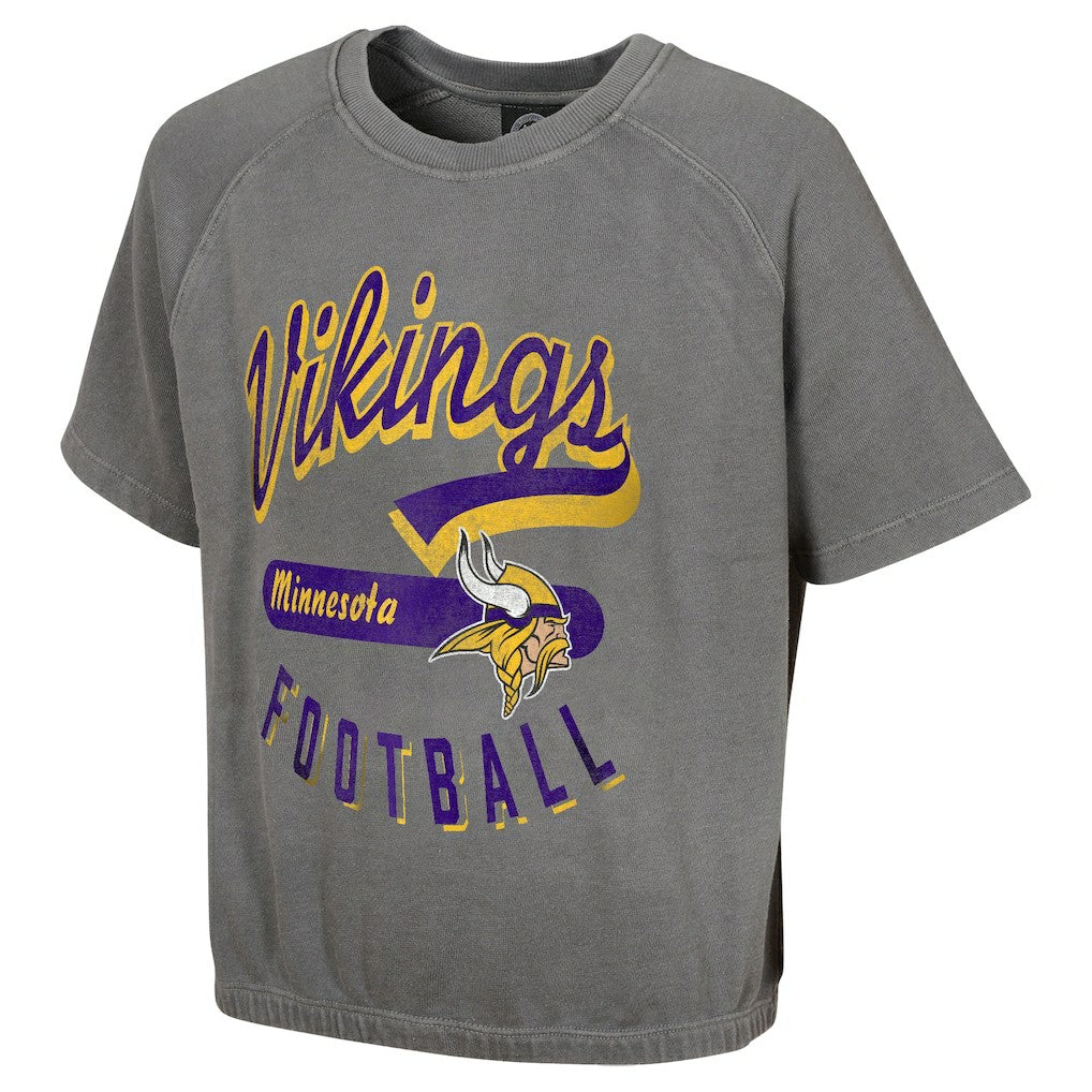NFL Minnesota Vikings Women's Mineral Wash Short Sleeve Top