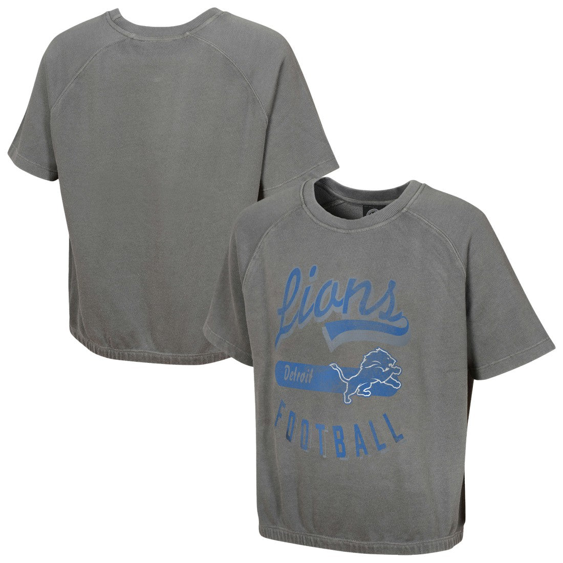 NFL Detroit Lions Women's Mineral Wash Short Sleeve Top