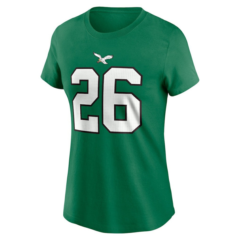 NFL Philadelphia Eagles Saquon Barkley  Women's Player Name & Number T-Shirt