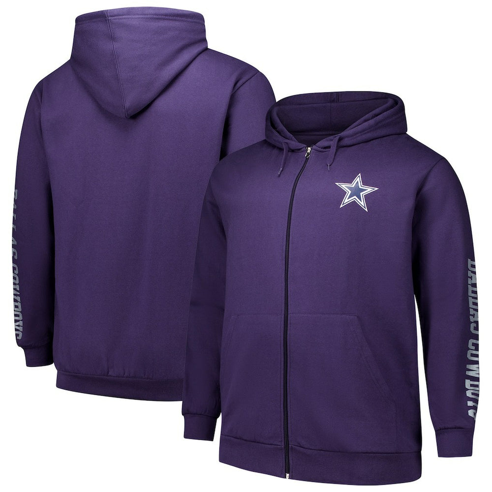 NFL Dallas Cowboys Big & Tall Sleeve Hit Full-Zip Hoodie