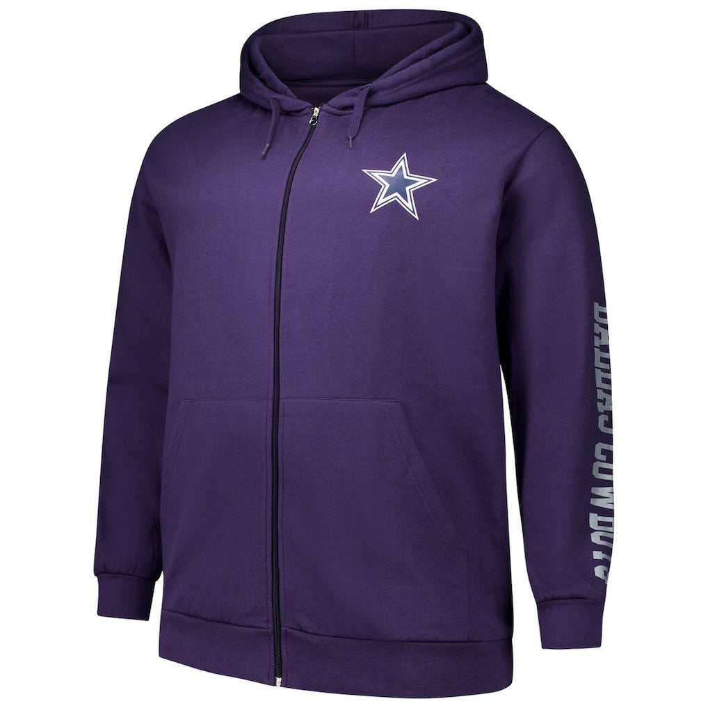 NFL Dallas Cowboys Big & Tall Sleeve Hit Full-Zip Hoodie