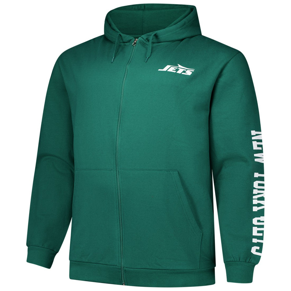 NFL New York Jets Big & Tall Sleeve Hit Full-Zip Hoodie