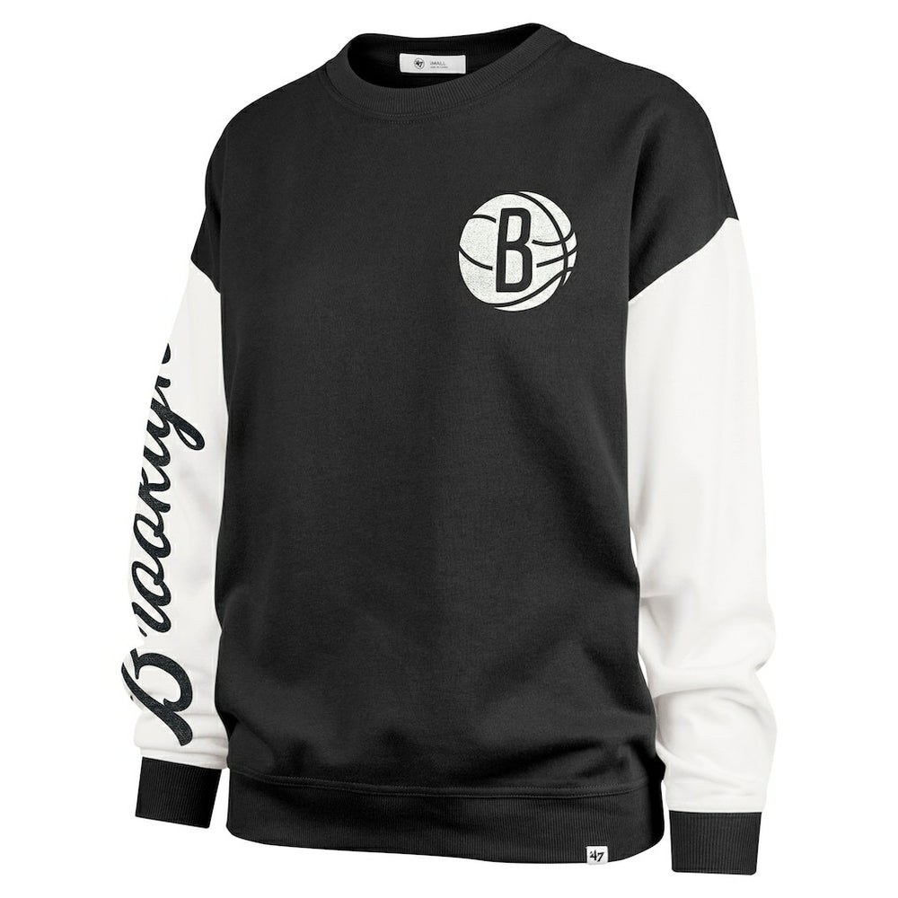 Brooklyn Nets '47 Women's Rise Andie Oversized Pullover Sweatshirt - Black | 47 brand online