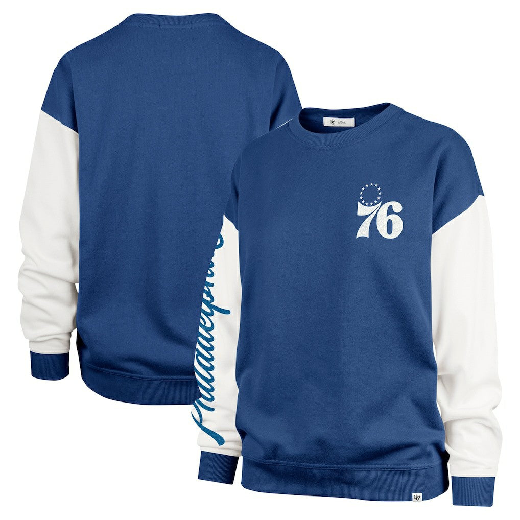 Philadelphia 76ers '47 Women's Rise Andie Oversized Pullover Sweatshirt - Royal | 47 brand outlet