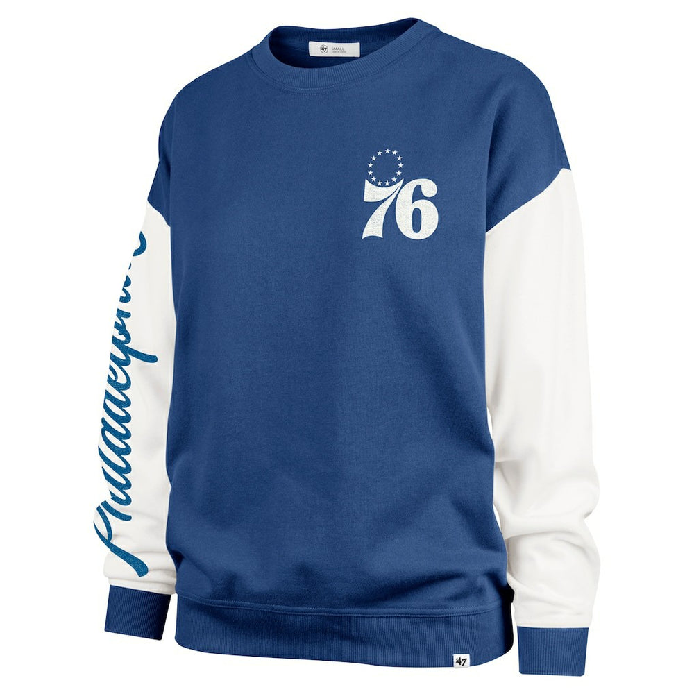 Philadelphia 76ers '47 Women's Rise Andie Oversized Pullover Sweatshirt - Royal | 47 brand outlet
