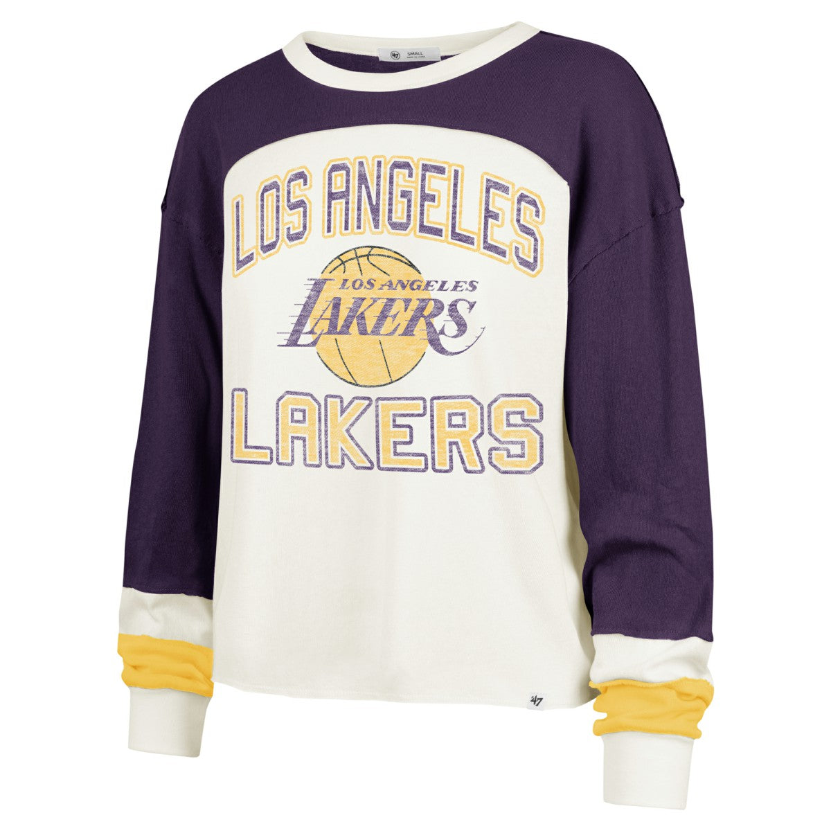 Los Angeles Lakers '47 Women's Curve Raglan Long Sleeve T-Shirt - Cream | 47 brand shop
