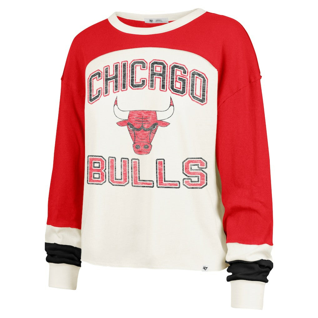 Chicago Bulls '47 Women's Curve Raglan Long Sleeve T-Shirt sale - Cream | 47 brand online