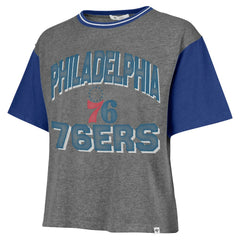 Philadelphia 76ers '47 Women's Rise Clubhouse Ziggy Color Block T-Shirt - Gray | 47 brand for sale