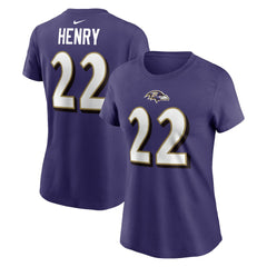 NFL Baltimore Ravens Derrick Henry  Women's Player Name & Number T-Shirt