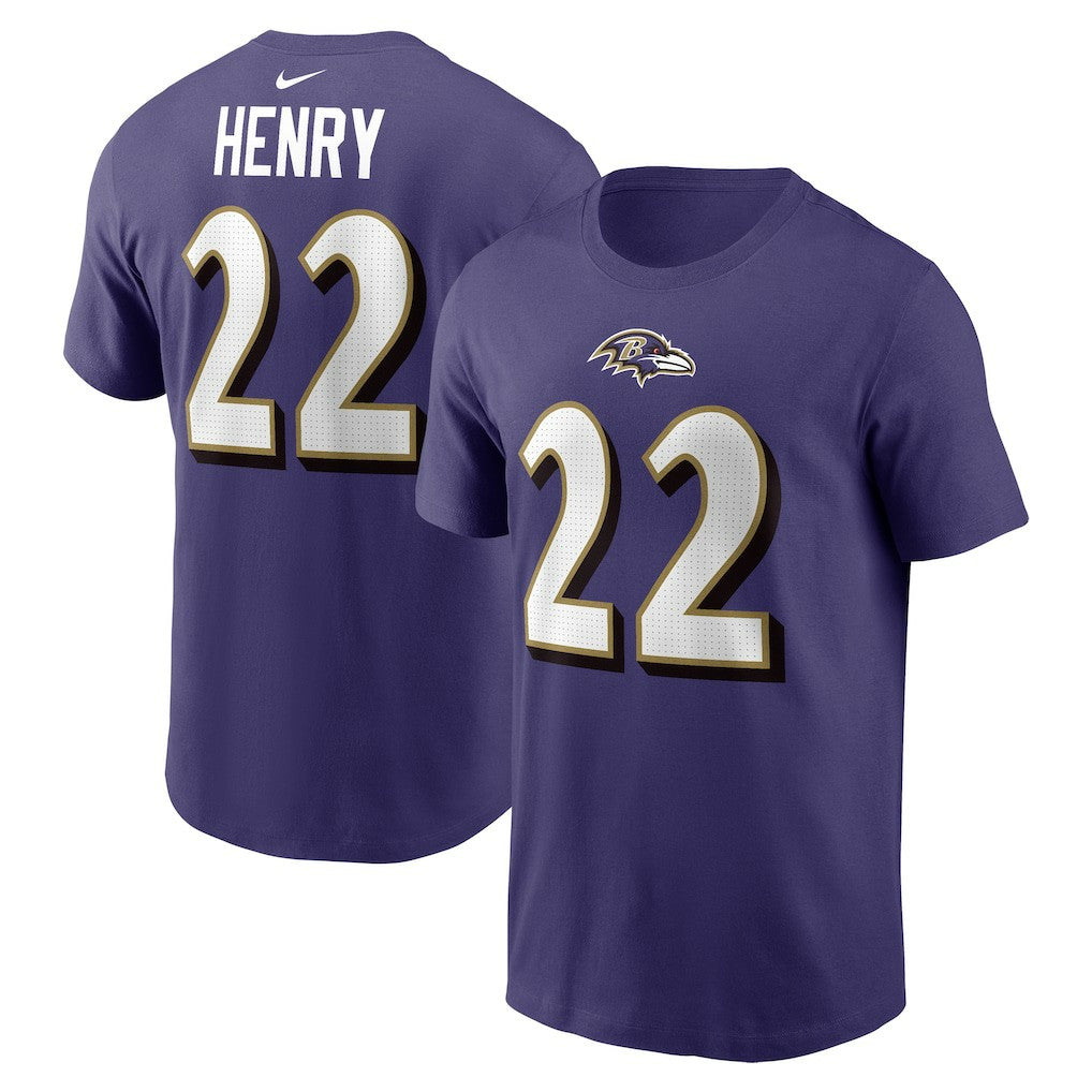 NFL Baltimore Ravens Derrick Henry  Player Name & Number T-Shirt