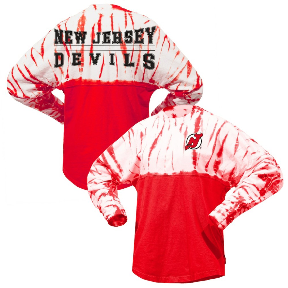 New Jersey Devils Spirit Jersey Unisex Crystal Half Dye Long Sleeve T-Shirt