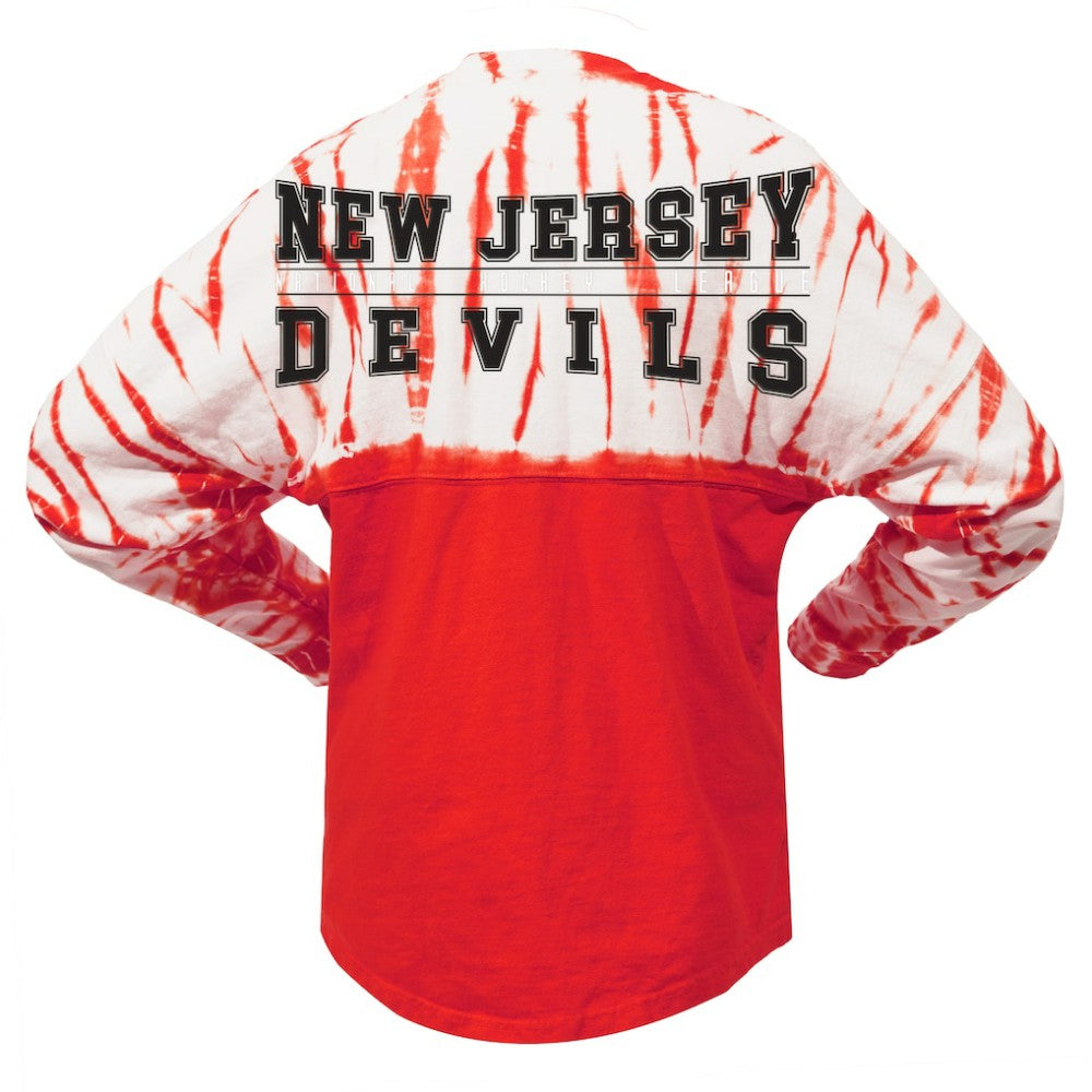 New Jersey Devils Spirit Jersey Unisex Crystal Half Dye Long Sleeve T-Shirt