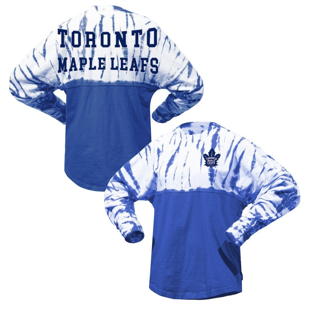 Toronto Maple Leafs Spirit Jersey Unisex Crystal Half Dye Long Sleeve T-Shirt