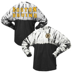 Boston Bruins Spirit Jersey Unisex Crystal Half Dye Long Sleeve T-Shirt