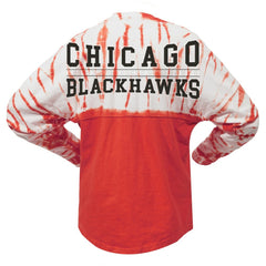 Chicago Blackhawks Spirit Jersey Unisex Crystal Half Dye Long Sleeve T-Shirt