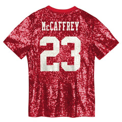 NFL San Francisco 49ers Christian McCaffrey  Women's Player Name & Number V-Neck Fashion Jersey